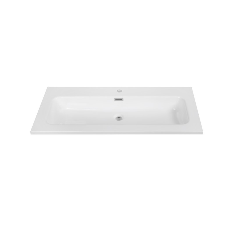 STREAMLINE K-1801-40 39 3/8 INCH SOLID SURFACE RESIN VANITY TOP - GLOSSY WHITE