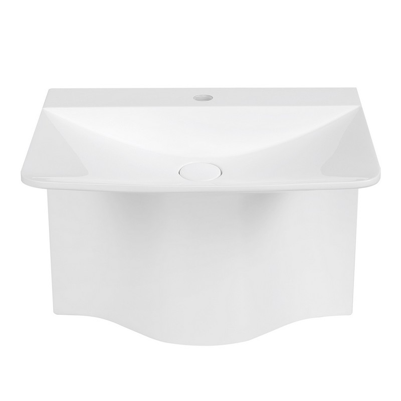 STREAMLINE K-1851-24 23 5/8 INCH SOLID SURFACE RESIN WALL HUNG BATHROOM SINK - GLOSSY WHITE
