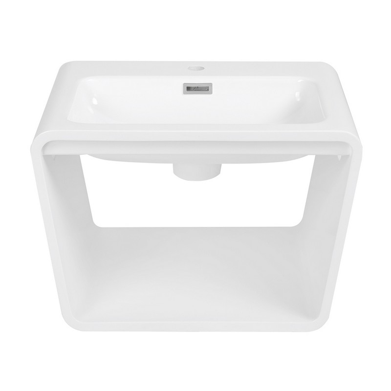 STREAMLINE K-1951-24 23 5/8 INCH SOLID SURFACE RESIN WALL HUNG BATHROOM SINK - GLOSSY WHITE