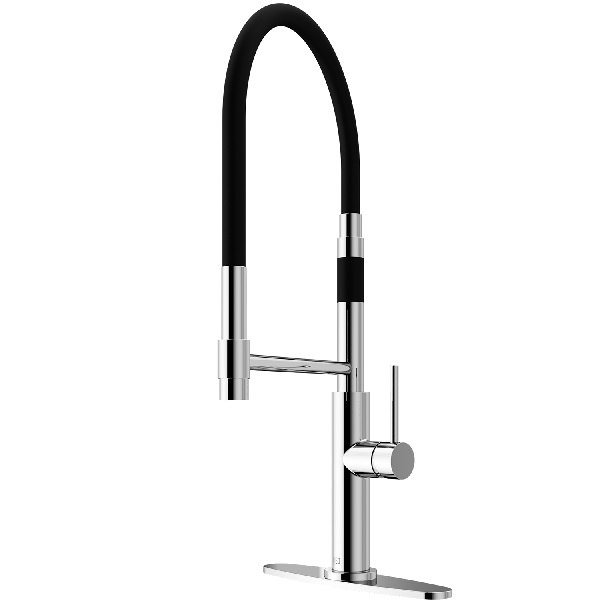 VIGO VG02026K1 NORWOOD MAGNETIC SPRAY KITCHEN FAUCET WITH DECK PLATE
