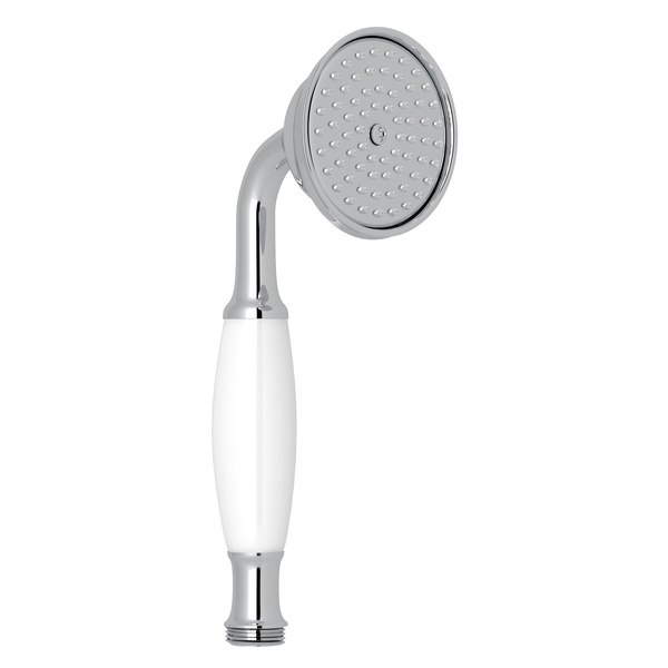 ROHL 1100/8E SPA SHOWER 3 INCH FACEPLATE SINGLE FUNCTION ANTI-CAL HANDSHOWER WITH WHITE RESIN HANDLE