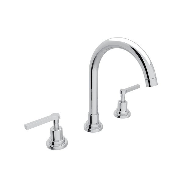 ROHL A2208LM-2 LOMBARDIA C-SPOUT WIDESPREAD LAVATORY FAUCET, METAL LEVERS