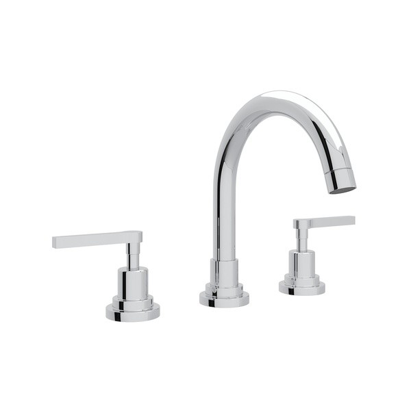 ROHL A2228LM-2 LOMBARDIA C-SPOUT WIDESPREAD LAVATORY FAUCET, METAL LEVERS