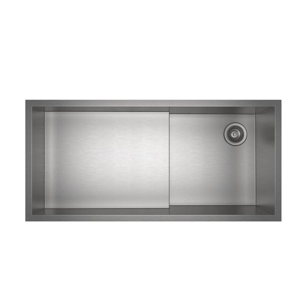 ROHL RUW3616SB CULINARIO 37-7/8 INCH RECTANGULAR UNDERMOUNT SINGLE BOWL KITCHEN SINK IN BRUSHED STAINLESS STEEL