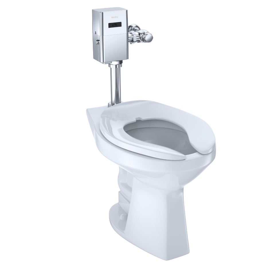 TOTO CT705ULNG#01 COMMERCIAL ADA COMPLIANT FLOOR-MOUNTED ULTRA-HIGH EFFICIENCY TOILET WITH CEFIONTECT CERAMIC GLAZE, ELONGATED BOWL IN COTTON, 1.0 GPF