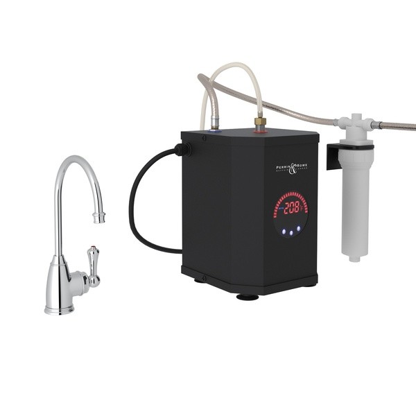 ROHL U.KIT1307LS-2 PERRIN & ROWE GEORGIAN ERA C-SPOUT HOT WATER FAUCET KIT WITH TANK AND FILTER, LEVER HANDLES