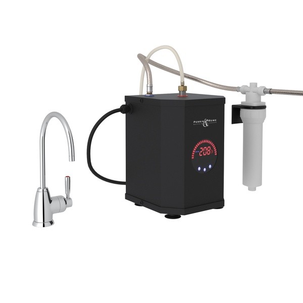 ROHL U.KIT1347LS-2 PERRIN & ROWE HOLBORN C-SPOUT HOT WATER FAUCET KIT WITH TANK AND FILTER, LEVER HANDLES