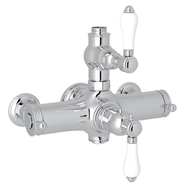 ROHL A4917LP COUNTRY BATH EXPOSED THERMOSTATIC VALVE, WHITE PORCELAIN LEVERS