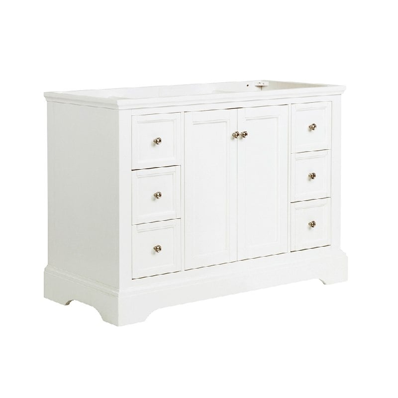 FRESCA FCB2448WHM WINDSOR 48 INCH MATTE WHITE TRADITIONAL BATHROOM CABINET