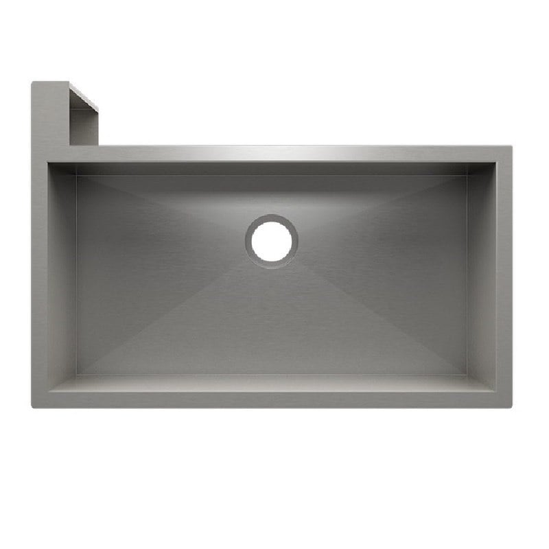 JULIEN 005304 SOCIALCORNER 37 1/2 * 25 1/2 * 11 3/4 INCH UNDERMOUNT WITH APRON FRONT STAINLESS STEEL KITCHEN SINK - LEFT CORNER INSTALLATION