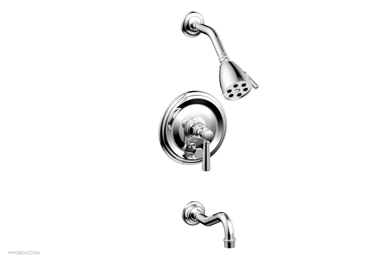 PHYLRICH 161-27 HENRI WALL MOUNT PRESSURE BALANCE TUB AND SHOWER SET WITH LEVER HANDLE