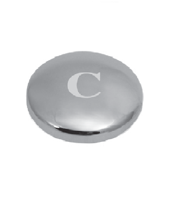 ROHL C7674PC ITALIAN KITCHEN AND BATH CROSS HANDLE AND FIVE SPOKE HANDLE PRESSURE FIT SCREW COVER CAP WITH "C" FOR COLD INDICATOR