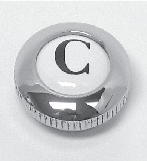 ROHL C7698C THREADED PORCELAIN SCREW COVER CAP WITH LETTER "C" IN SCRIPT