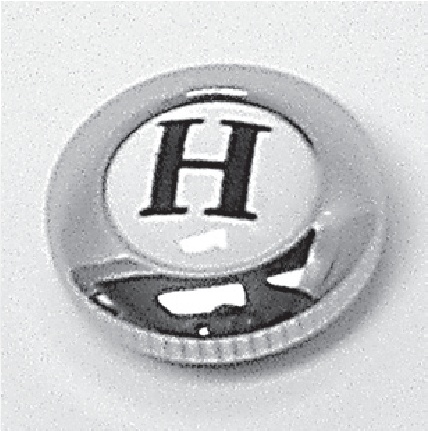ROHL C7698H THREADED PORCELAIN SCREW COVER CAP WITH LETTER "H" IN SCRIPT