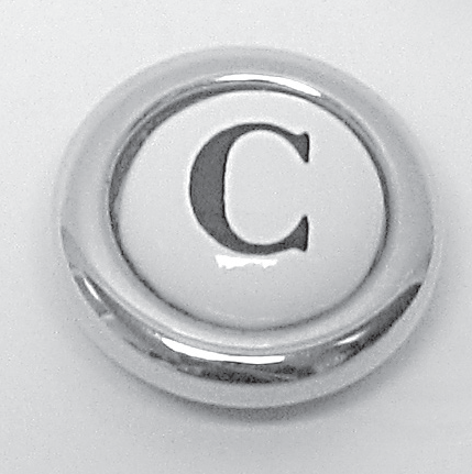 ROHL C7698PC PRESSURE FIT PORCELAIN COVER CAP WITH THE LETTER "C" IN SCRIPT