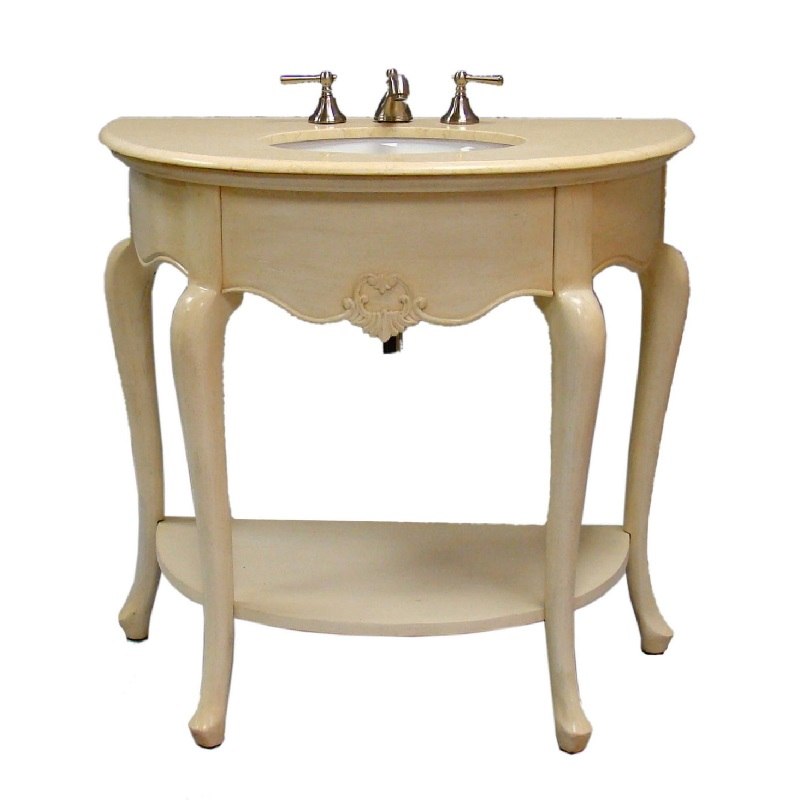 CHANS FURNITURE HF1107M-AW 36 INCH SAN MARIAS CREAM MARBLE COUNTERTOP VANITY IN ANTIQUE WHITE