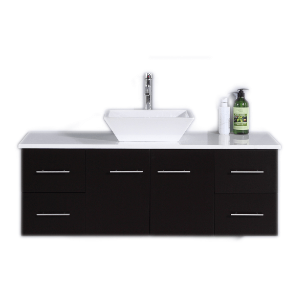 EVIVA EVVN147-48 TOTTI WAVE 48 INCH MODERN BATHROOM VANITY WITH COUNTER-TOP AND SINK