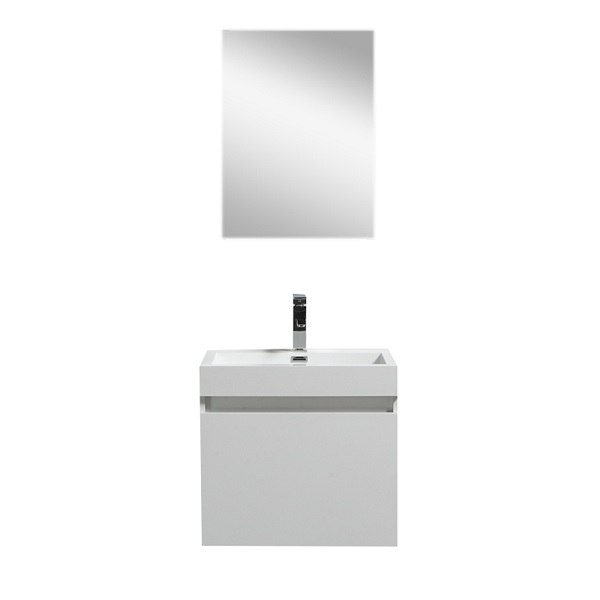 EVIVA EVVN601-24 DROP 24 INCH WALL MOUNT MODERN BATHROOM VANITY WITH INTEGRATED WHITE ACRYLIC SINK
