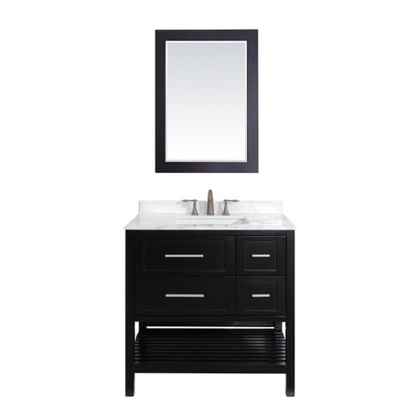 EVIVA EVVN713-30 NATALIE F. 30 INCH BATHROOM VANITY WITH WHITE JAZZ MARBLE COUNTER-TOP AND WHITE UNDERMOUNT PORCELAIN SINK
