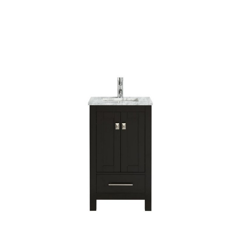 EVIVA TVN414-24X18 LONDON 24 INCH TRANSITIONAL BATHROOM VANITY WITH WHITE CARRARA MARBLE COUNTERTOP