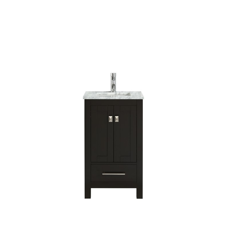 EVIVA TVN414-30X18 LONDON 30 INCH TRANSITIONAL BATHROOM VANITY WITH WHITE CARRARA MARBLE COUNTERTOP