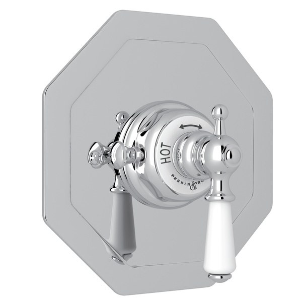 ROHL U.5585L-TO PERRIN & ROWE EDWARDIAN OCTAGONAL CONCEALED THERMOSTATIC TRIM WITHOUT VOLUME CONTROL, METAL LEVER