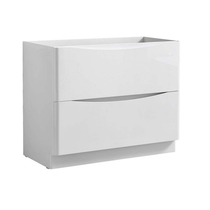 FRESCA FCB9140WH TUSCANY 40 INCH GLOSSY WHITE FREE STANDING MODERN BATHROOM CABINET