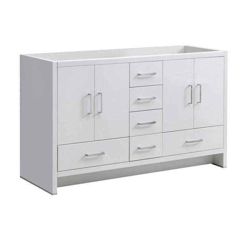 FRESCA FCB9460WH-D IMPERIA 60 INCH GLOSSY WHITE FREE STANDING DOUBLE SINK MODERN BATHROOM CABINET