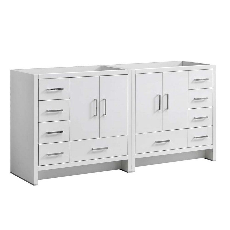 FRESCA FCB9472WH IMPERIA 72 INCH GLOSSY WHITE FREE STANDING DOUBLE SINK MODERN BATHROOM CABINET