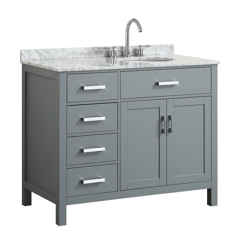 BELMONT DECOR BDV043SROVL HAMPTON 43 INCH SINGLE SINK VANITY WITH RIGHT OFFSET OVAL SINK