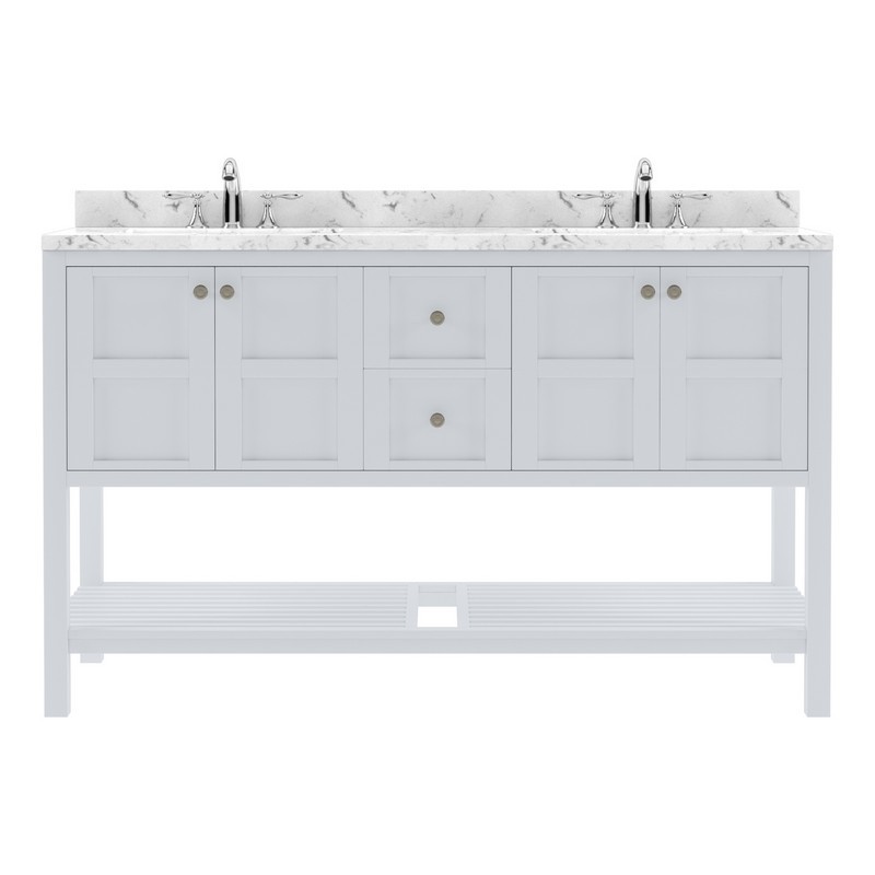 VIRTU USA ED-30060-CMRO-NM WINTERFELL 60 INCH DOUBLE BATH VANITY WITH CULTURED MARBLE QUARTZ TOP AND ROUND SINKS WITHOUT FAUCET
