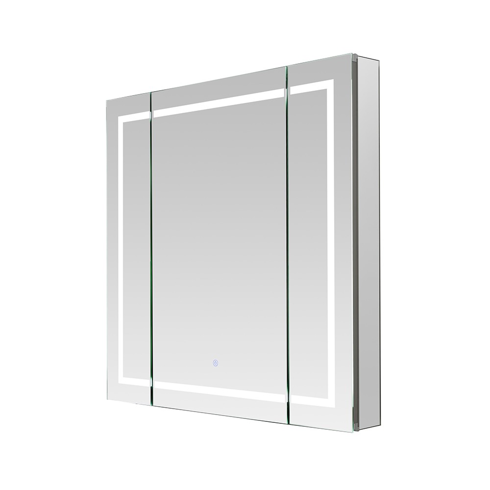AQUADOM RP3-3636-N ROYALE PLUS 36 X 36 INCH RECESSED OR SURFACE MOUNTED LED MIRROR MEDICINE CABINET