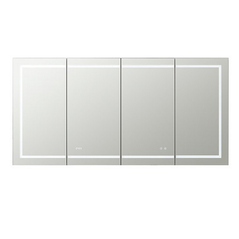 AQUADOM SR4-7236-N SIGNATURE ROYALE 72 X 36 INCH RECESSED OR SURFACE MOUNTED LED MIRROR MEDICINE CABINET