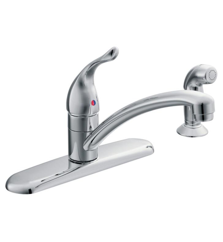 Moen 67430 Cau Single Handle Deck Mounted Kitchen Faucet With Side Spray - Moen Wall Mount Kitchen Faucet With Sprayer