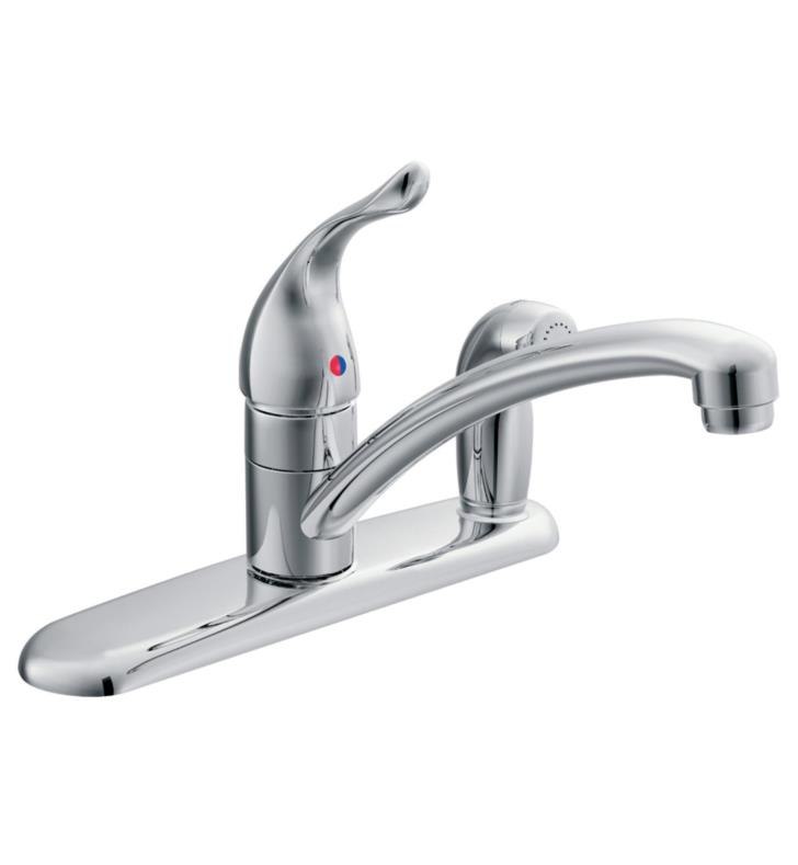 MOEN 67434 CHATEAU SINGLE HANDLE DECK MOUNTED KITCHEN FAUCET WITH PROTEGE SIDE SPRAY