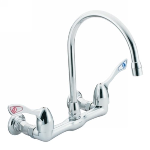 MOEN 8126 M-DURA TWO-HANDLE WALL MOUNT FAUCET