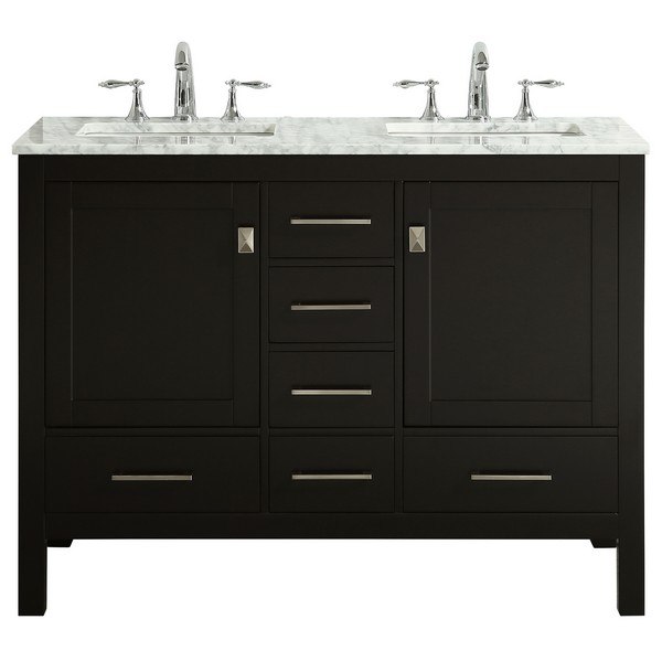 EVIVA EVVN412-78 ABERDEEN 78 INCH TRANSITIONAL BATHROOM VANITY WITH WHITE CARRERA COUNTERTOP