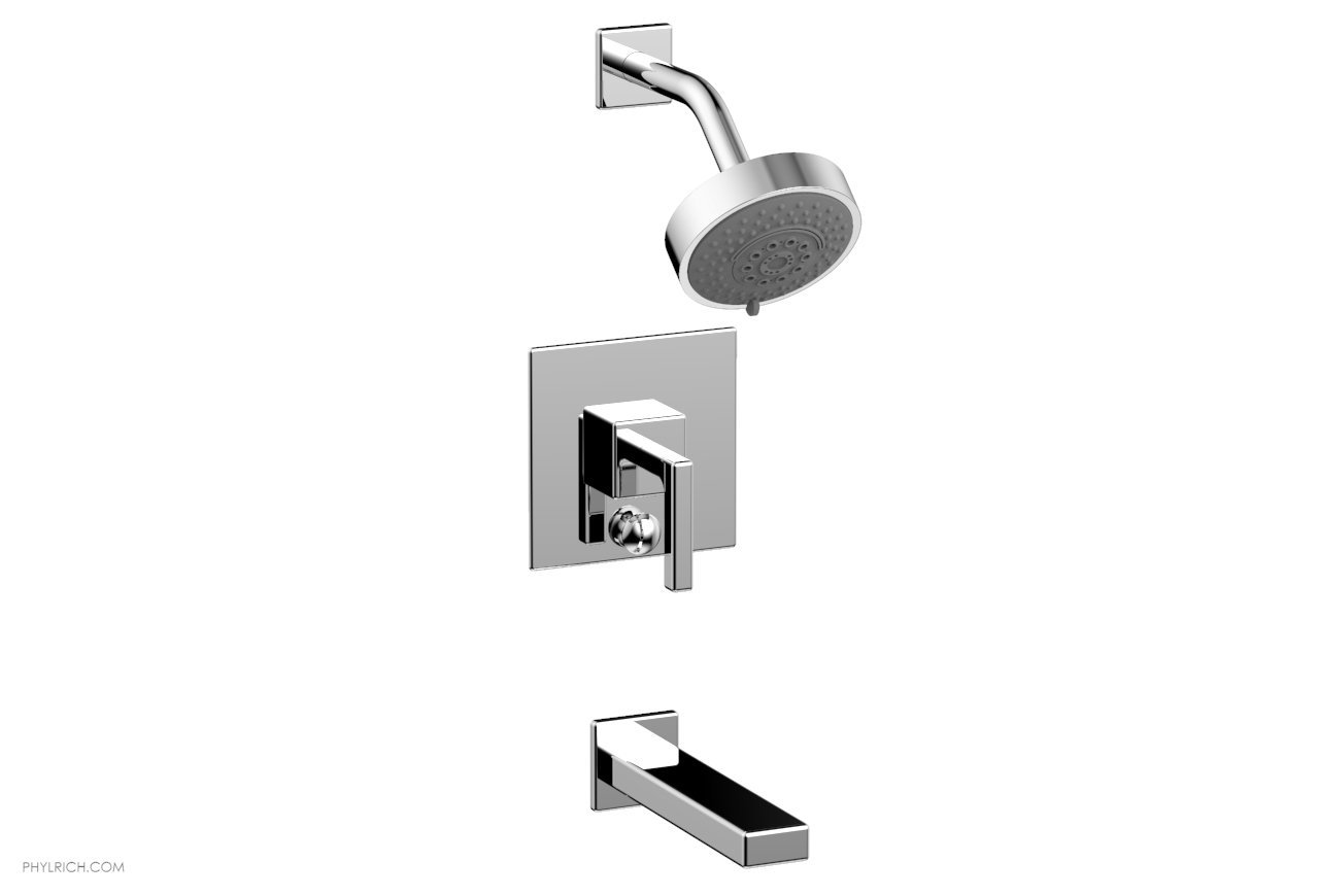 PHYLRICH 290-27 MIX WALL MOUNT PRESSURE BALANCE TUB AND SHOWER SET WITH LEVER HANDLE