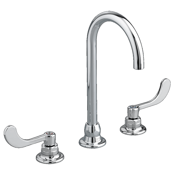 AMERICAN STANDARD 6540.188.002 MONTERREY 2-HANDLE WIDESPREAD LAVATORY FAUCET WITH LAMINAR FLOW IN BASE AND 8 INCH RIGID/SWIVEL GOOSENECK SPOUT IN POLISHED CHROME, 1.5 GPM