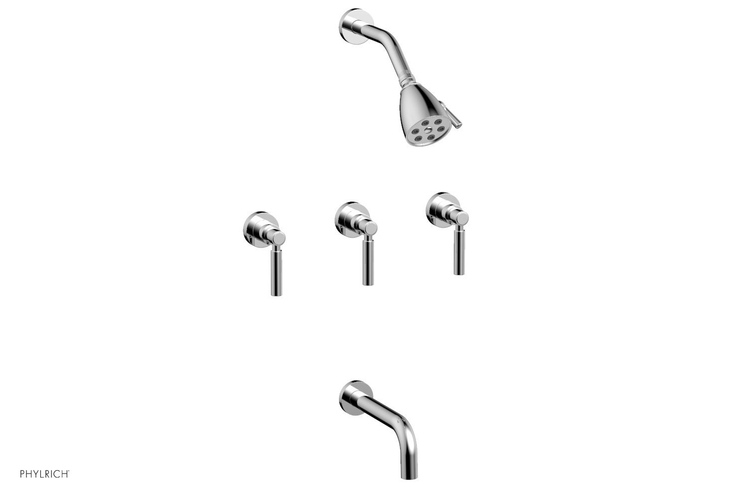 PHYLRICH D2130 TUB AND SHOWER SET WITH THREE LEVER HANDLES