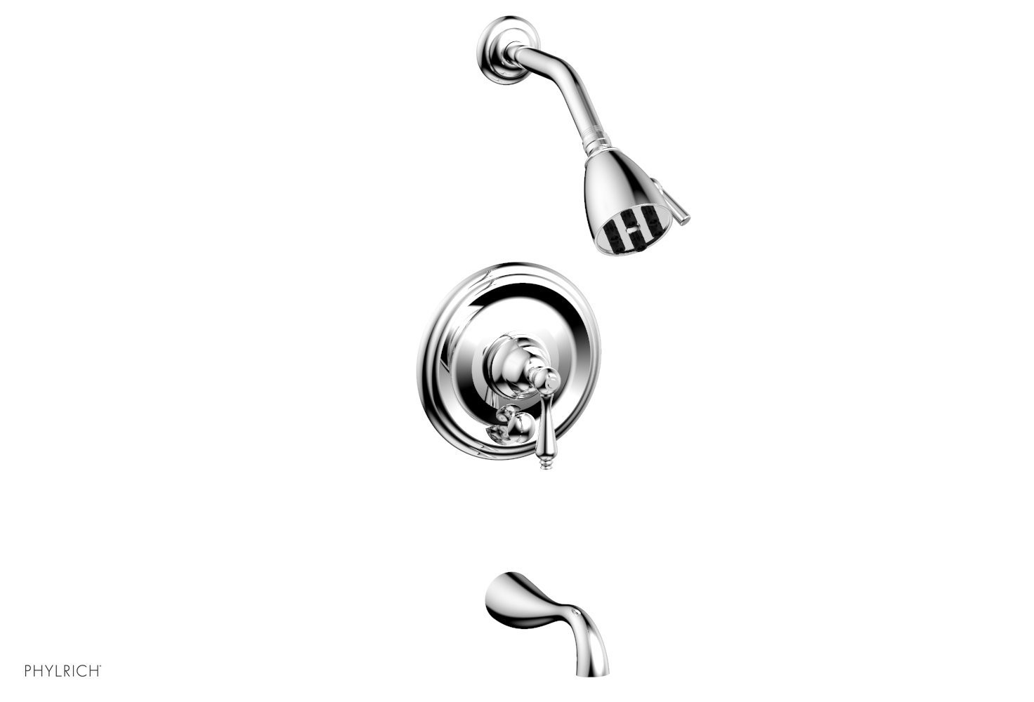 PHYLRICH DPB2100 REVERE & SAVANNAH WALL MOUNT PRESSURE BALANCE TUB AND SHOWER SET WITH LEVER HANDLE