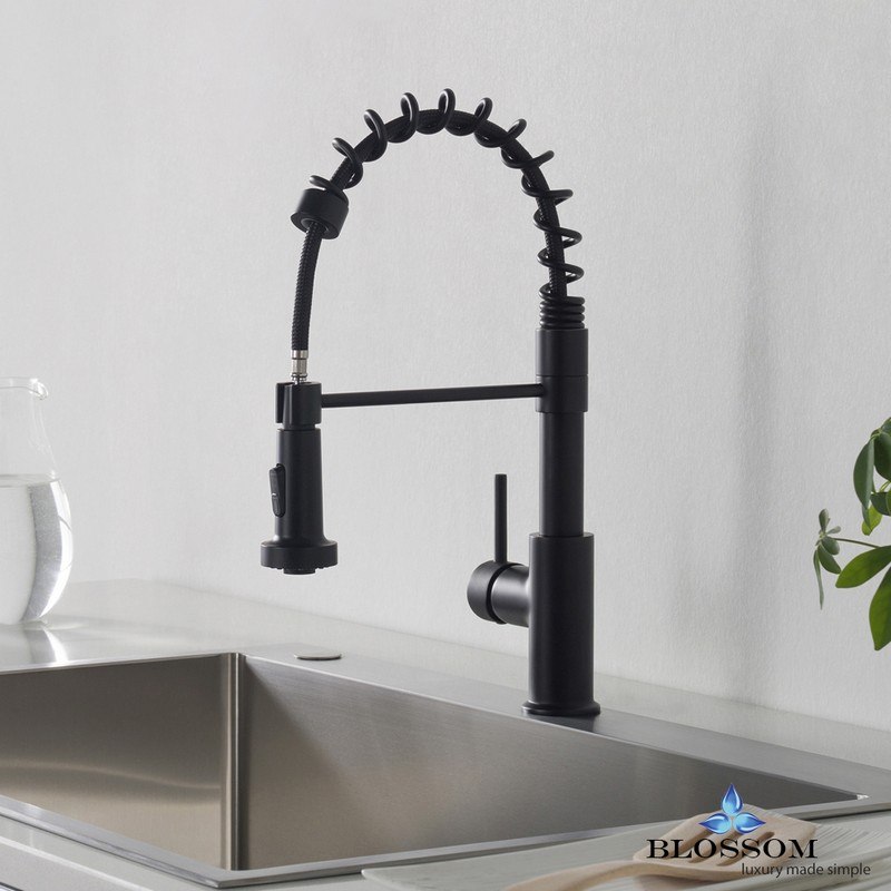 BLOSSOM F01 205 04 SINGLE HANDLE PULL DOWN KITCHEN FAUCET  IN MATTE BLACK