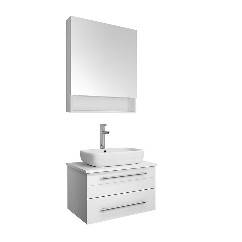 Fresca Fvn6124wh Vsl Lucera 24 Inch, 24 Wall Mounted Bathroom Vanity With Sink