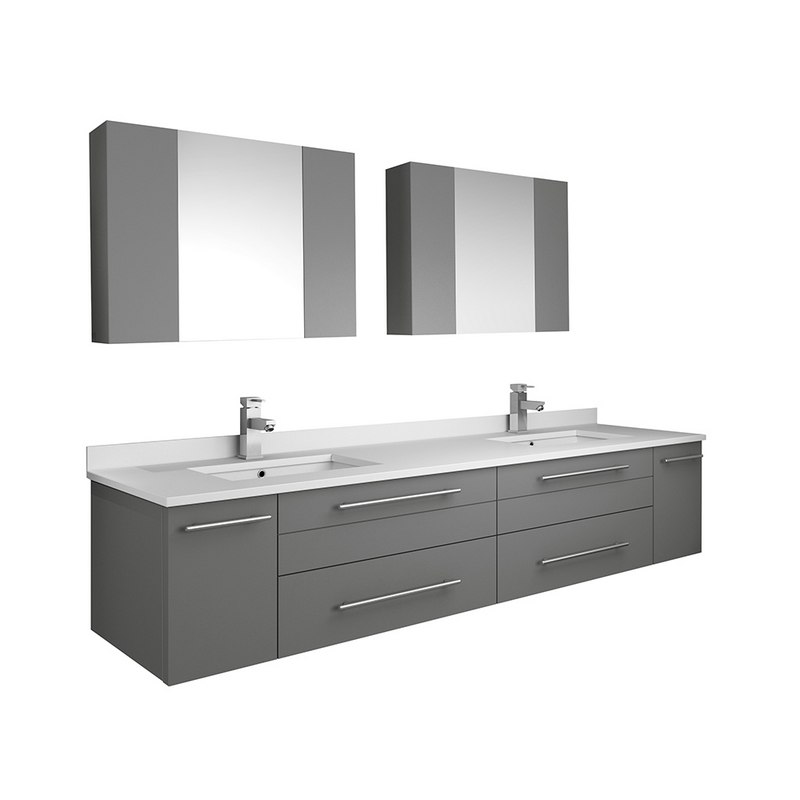Fresca Fvn6172gr Uns D Lucera 72 Inch, Double Sink Vanity Cabinet 72