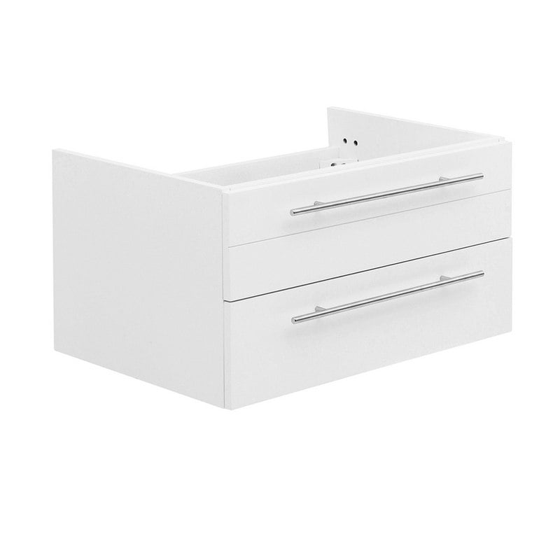 FRESCA FCB6130WH-UNS LUCERA 30 INCH WHITE WALL HUNG UNDERMOUNT SINK MODERN BATHROOM CABINET