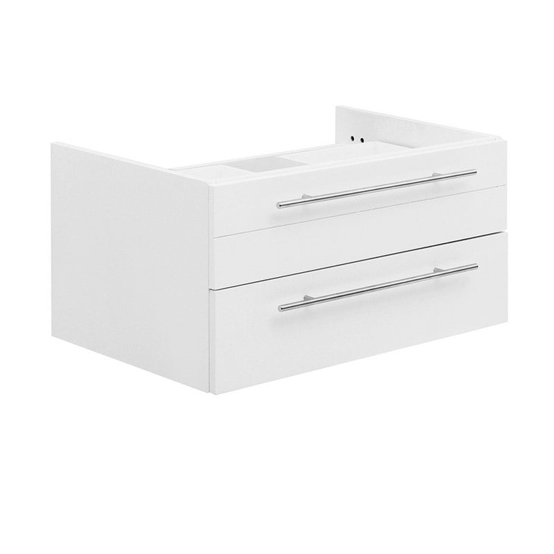 FRESCA FCB6130WH-VSL LUCERA 30 INCH WHITE WALL HUNG VESSEL SINK MODERN BATHROOM CABINET