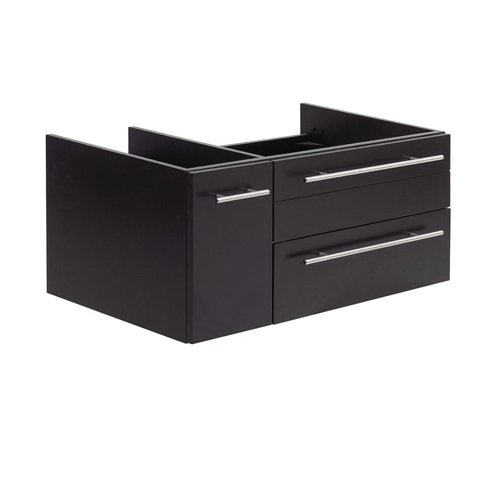 FRESCA FCB6136ES-UNS-R LUCERA 36 INCH ESPRESSO WALL HUNG UNDERMOUNT SINK MODERN BATHROOM CABINET - RIGHT VERSION