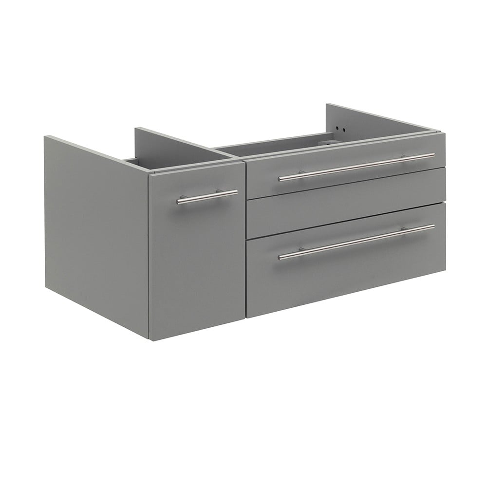 FRESCA FCB6136GR-UNS-R LUCERA 36 INCH GRAY WALL HUNG UNDERMOUNT SINK MODERN BATHROOM CABINET - RIGHT VERSION