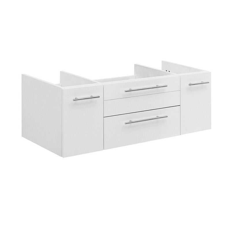 FRESCA FCB6142WH-UNS LUCERA 42 INCH WHITE WALL HUNG UNDERMOUNT SINK MODERN BATHROOM CABINET