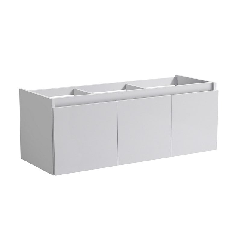 FRESCA FCB8041WH MEZZO 60 INCH WHITE WALL HUNG SINGLE SINK MODERN BATHROOM CABINET